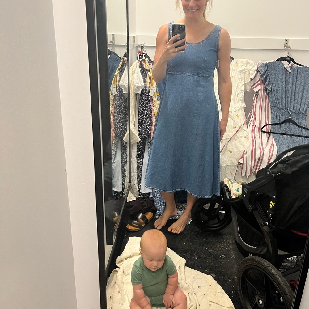 Vintage denim fit & flare style dress